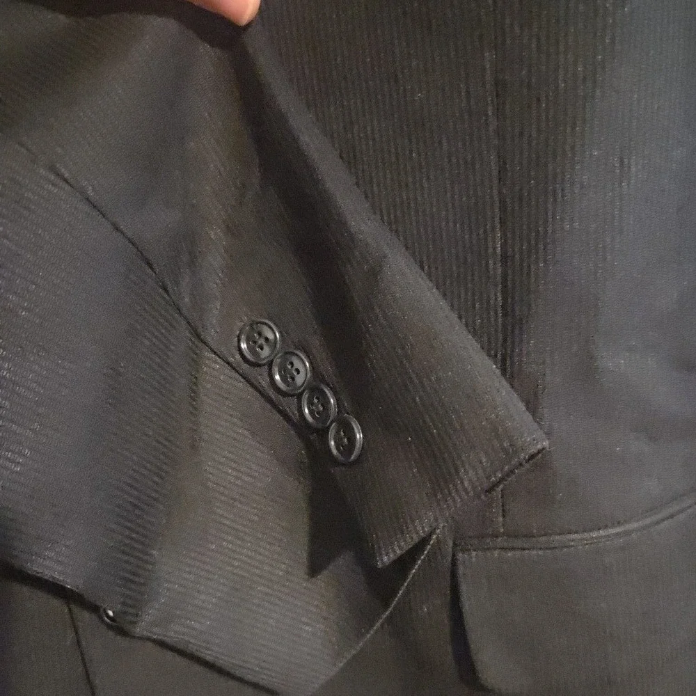 Jones New York Silk Sharkskin Wool Blazer,‎ Charcoal Gray Sport Coat, Men's 44L